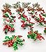 Hixixi 20PCS Pet Dog Cat Curves Bows Xmas Hair Bows Puppy Grooming Bows Hair Accessories with Rubber Bands for Christmas (Mixed)