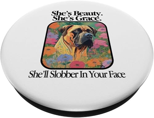 Miniatura 2 de Divertido mastín de toro sarcástico perro Slobber amante canino cachorro PopSockets estándar PopGrip