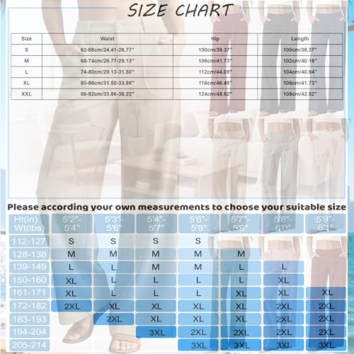 Womens Corduroy Pants Fall High Waisted Wide Leg Trouser with Pockets Beige - image 6