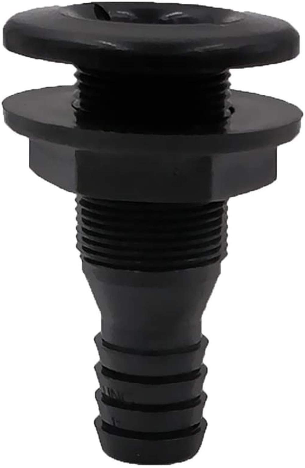 no brands Marine Boat Straight Thru Hull Fitting Through Hulls Bilge Pump Connector with Steel Cover for 3/4 inch Hose Tube-Black