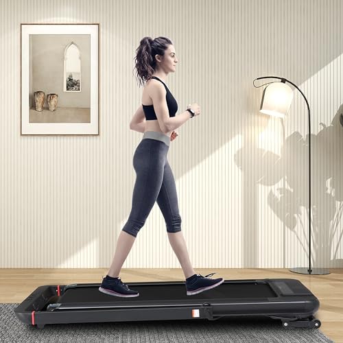 Image of 3 in 1 Auto Incline Foldable Treadmill with 18 inch Wide Running Belt | Under Desk Walking Pad, Included Remote Control & Built-in Speaker, 265 Lbs Capacity, For Home & Office