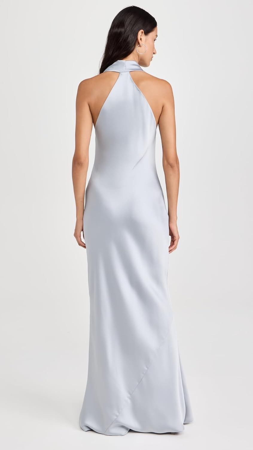 Norma Kamali Women's Halter Drape Bias Gown - Image 3