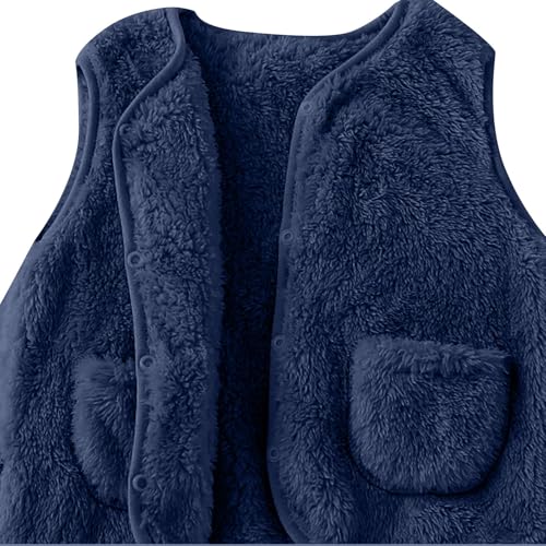Kids Fuzzy Vest Sherpa Fleece Jacket Toddler Girls Snap Buttons Sleeveless Polar Fuzzy Coat Fall Winter Warm Outwear4