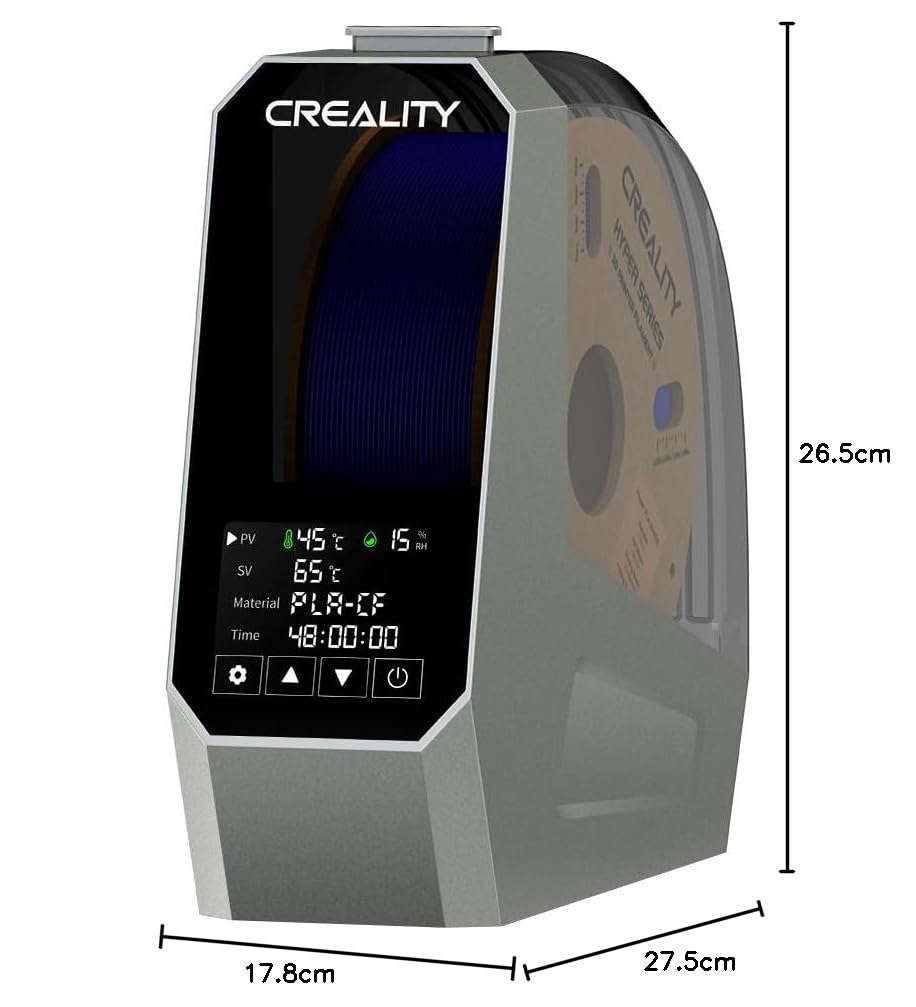 Creality Secador de filamentos Space PI con ventilador incorporado, caja de impresora 3D con calentamiento de 360°, caja de secado para PLA ABS + TPU PETG 1,75 / 2,85 mm