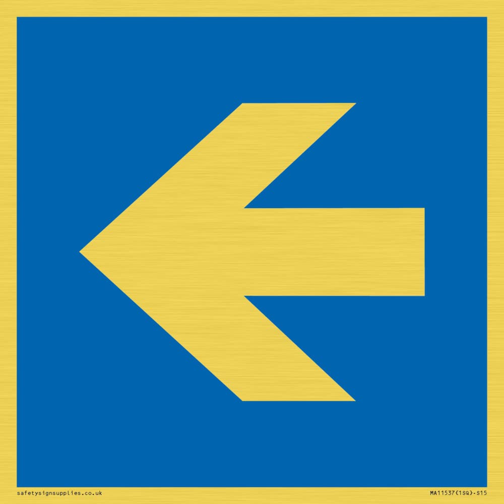 Custom Mandatory: Left arrow Sign - 150x150mm - S15
