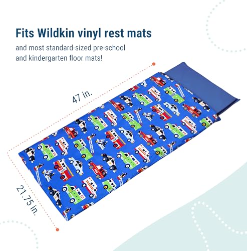 Image of Wildkin Kids Microfiber Nap Mat Cover - Soft, Durable & Fits 1.5 inch Vinyl Sleep Mats (Heroes)