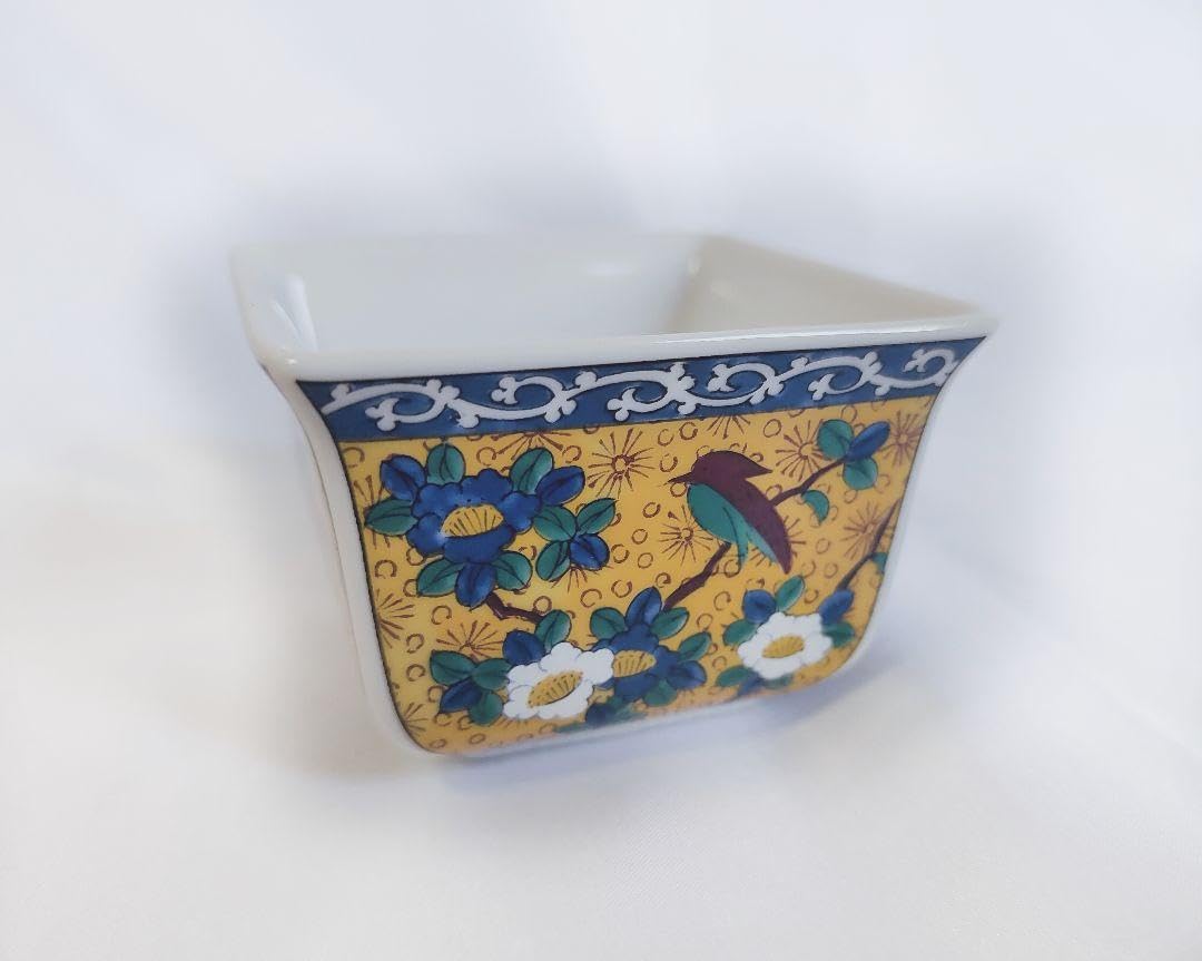 陶器の平皿 5枚セット第一陶器 第壱陶器 花鳥 豪華絢爛 中皿 銘々皿　九谷焼 九谷焼 第壱陶器 /第一陶器 黄地花鳥図 12.7cm 銘々皿 取り皿 5