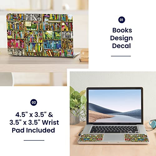 Image of LSS Laptop 17 17.3 Skin Cover with Colorful Books Pattern for HP Dell Lenovo Apple Asus Acer Compaq - Fits 16.5 inch 17 inch 17.3 inch 18.4 inch 19 inch (2 Wrist Pads Free)