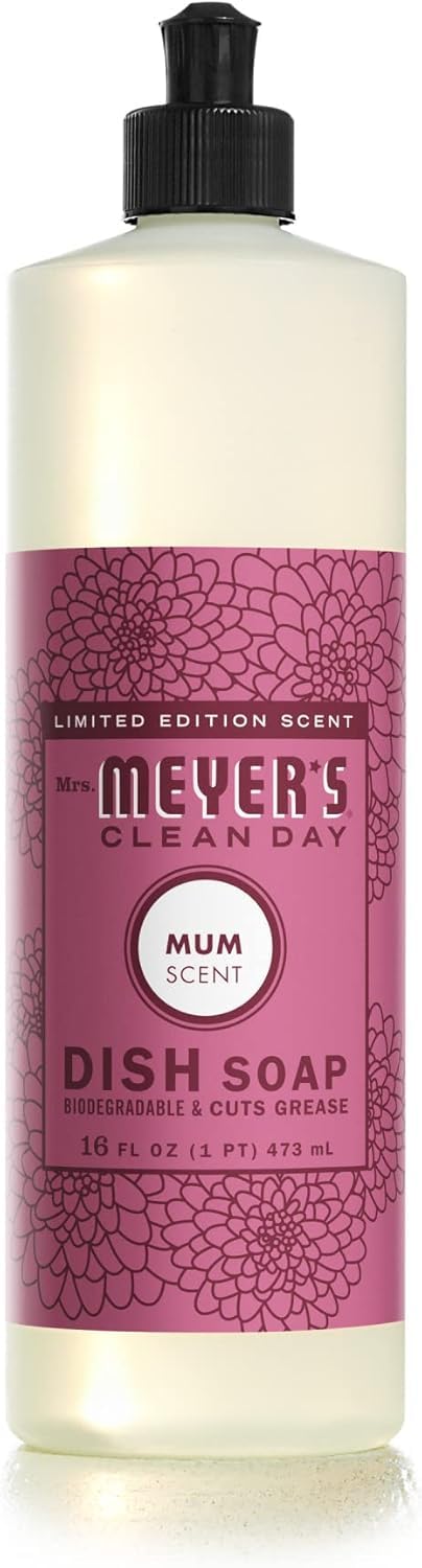 MRS. MEYER'S CLEAN DAY Liquid Dish Soap, Mum, 16 fl. oz