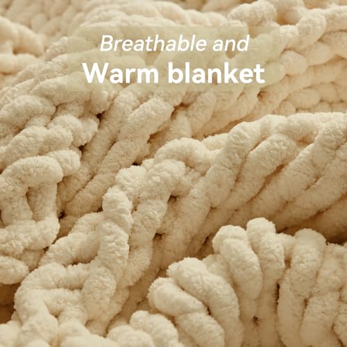 Negwoo Chunky Knit Throw Blanket, Knitted Throw Chenille Yarn, 80"*90" by Negwoo - Used condition - Image 3