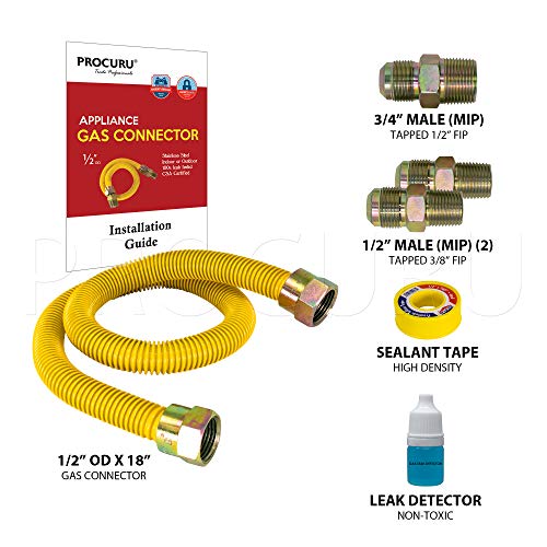 PROCURU 1/2 OD X 18 Long WeatherProof Stainless Steel