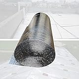 JAYHA 4mm Isolierfolie Dämmfolie Heizkörper Reflexionsfolie Selbstklebe Doppelte Alu Luftpolsterfolie für Dächer Wände und Böden(Size:1m*5m)