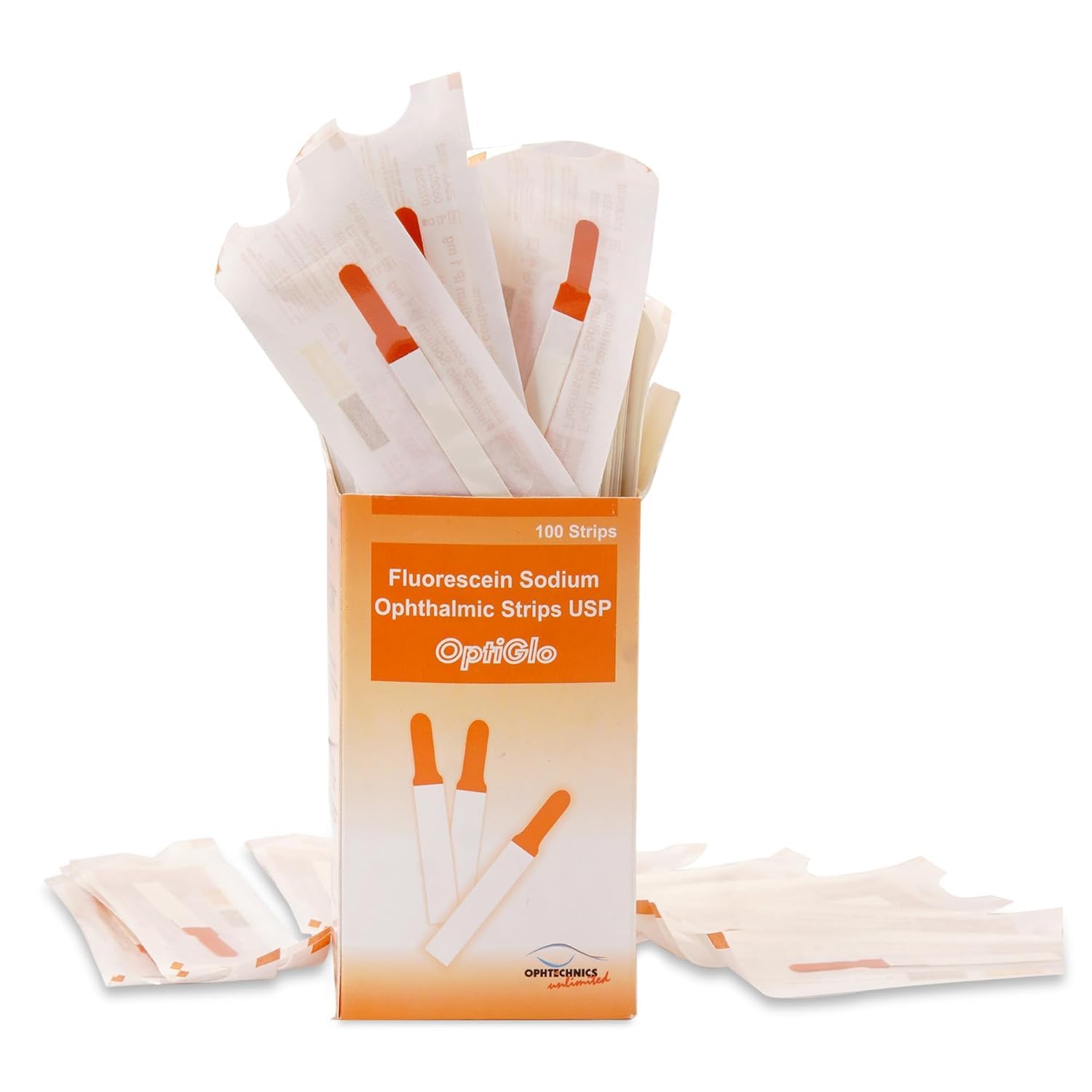Medovia Fluorescein Sodium Ophthalmic Strips for eye diagnosis | PH Test Strip | fluorescent strips | 100 Strips in One Box 1