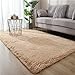 Produktbild Ouduo Rugs Teppich Hochflor Wohnzimmerteppich Langflor Bettvorleger - Teppiche für Wohnzimmer Schlafzimmer Kinderzimmer - Weicher Shaggy Modern rutschfest Einfarbig Flauschig (kamel,120 * 160cm)