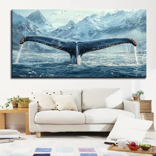 Peinture murale queue de baleine pour habiller un grand mur vide
