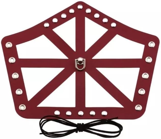 Hollow Out Vintage PU Wide Bracers Tie Arm Cuffs Adjustable Width Medieval Wristband Multiple Color Wristband Dark Brown-MFC765 (RED, Adult)