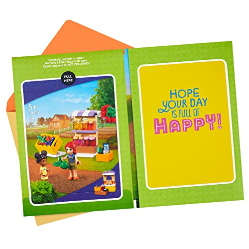 Hallmark Cartão de aniversário para crianças com legos (kit de construção do mercado de amigos, a pa