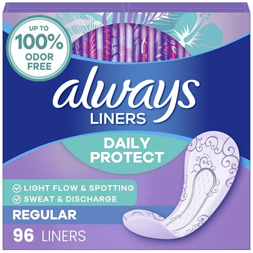 Always Daily Protect Liners, Regular Length, Unscented, 96 Count