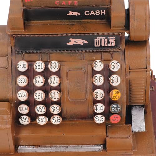 Ornamento Decorativo retrô de Caixa Registradora Vintage, Adereço de Arte de Ferro Feito à Mão para