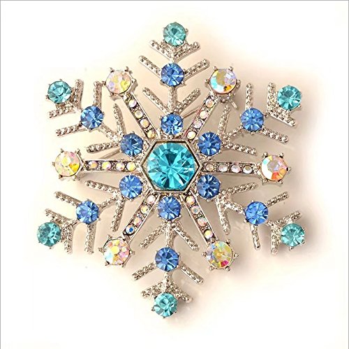 Preisvergleich Produktbild Elegante Brosche mit Strasssteinen, Schneeflocken-Design, Hochzeit, Brautschmuck, Weihnachtsdekoration, Style-E