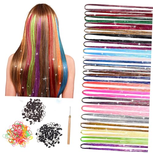 Guirlandes pour cheveux BESTYASH et kit d'extensions brillantes avec mèches pour tressage