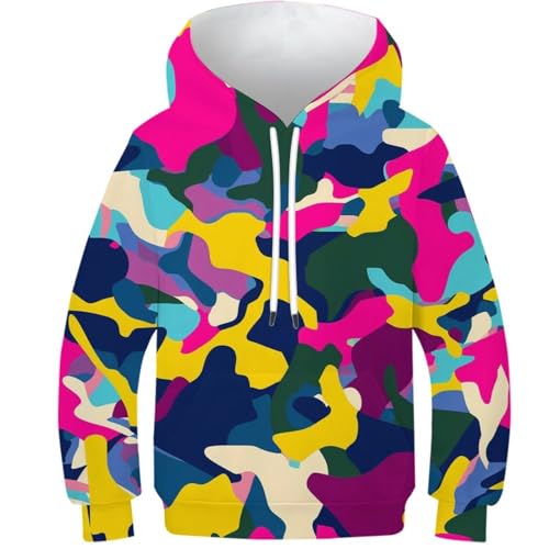 Sweat à capuche camouflage pour enfant 9-11 ans avec poche