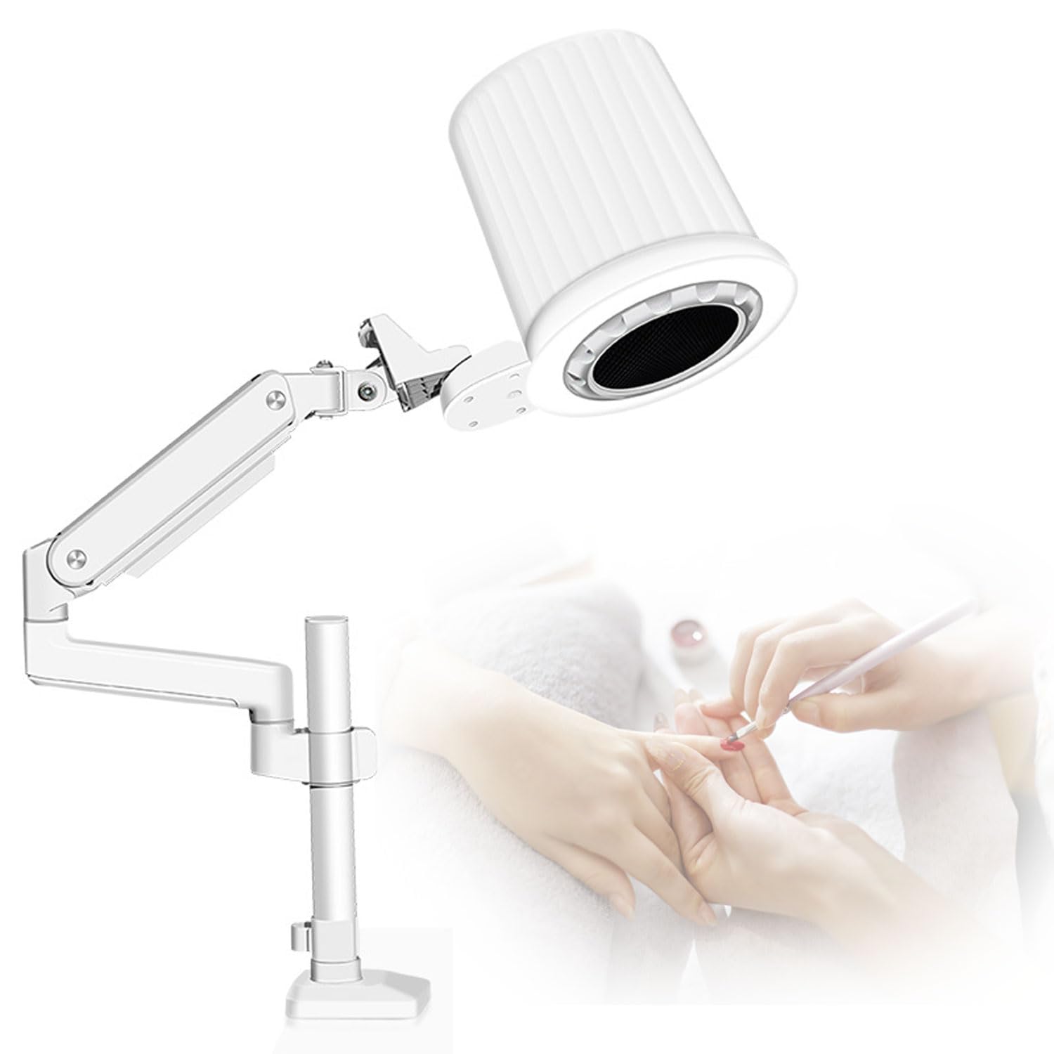 Aspiradora Eléctrica De Escritorio, Colector De Polvo De Uñas Multifuncional De 80 W Con Luz LED Ajustable, Ajuste De Velocidad Del Viento De 10 Niveles, Filtro Magnético, Para Arte De Uñas, Grabado