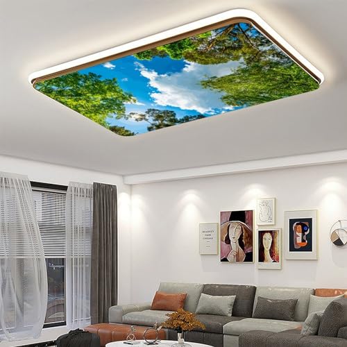 Image of Fluorescent Light Cover for Classroom - 2 Pcs Sky Trees Magnetic Fluorescent Light Covers, Ceiling Light Covers Shade Panel Coverings for Office Classroom Home Drop Ceiling, 4 X 2 Feet