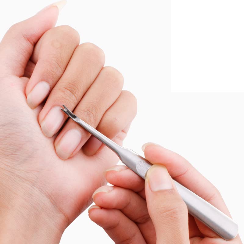 Miniatura 3 de Empujador de cutículas de uñas inoxidables, cortador de tijeras, removedor de tijeras, limpiador de uñas de piel muerta, eliminación de callos de