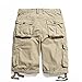 OCHENTA Men's Cargo Shorts Loose Fit Casual Work with Multi Pockets #3231 Khaki 34