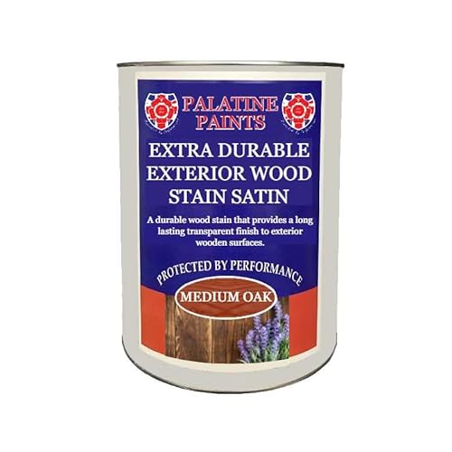 Palatine Paints Exterior Extra Durable Wood Stain Satin (Medium Oak, 2.5 Litre)