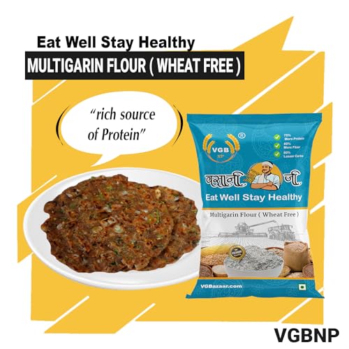 Image of Vasani G Wheat-Free Multi Millet Flour | Mix Grain Atta with Bajra, Jowar, Ragi, Maize, Barley & Kala Chana | Gluten-Free Atta | No Wheat Flour - 1kg