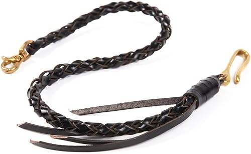 Amazon R Style ワイルド で クール な ファッションに ハードアメカジなストリートスタイルに レザー 手編み ハンドメイド ウォレットチェーン ブラック ウォレットチェーン 通販