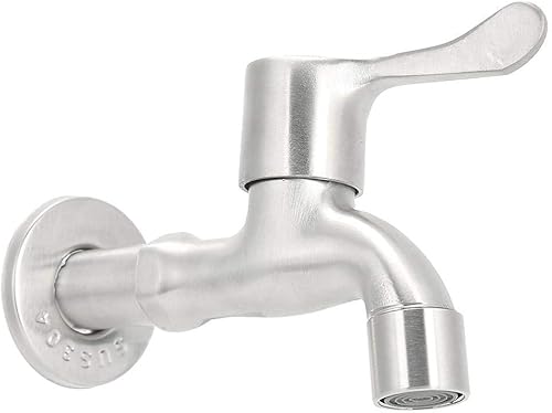 Miniatura 7 de Fdit Práctico hogar G1/2in acero inoxidable grifo de agua lavadora lavabo lavabo solo grifo frío grifo de agua baño