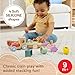 Fisher-Price Wood Baby Toy Stacking Train, 9-Piece Activity with Silicone & Wooden Blocks for Infants & Toddlers Ages 9+ Months