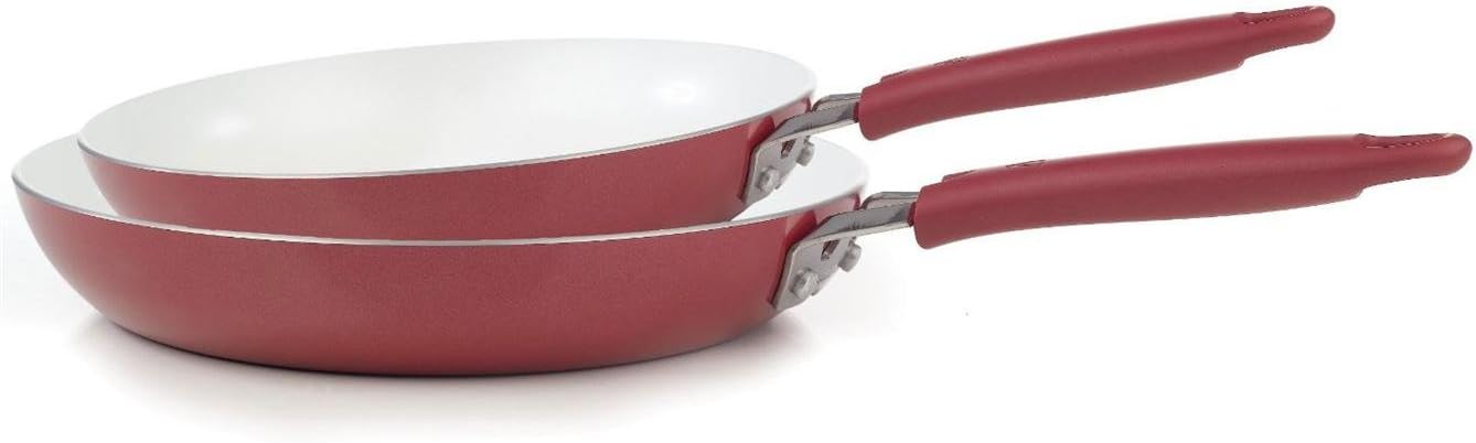 WearEver C943S264 Saute Pan Cookware Set, 10-Inch and 8-Inch, Red