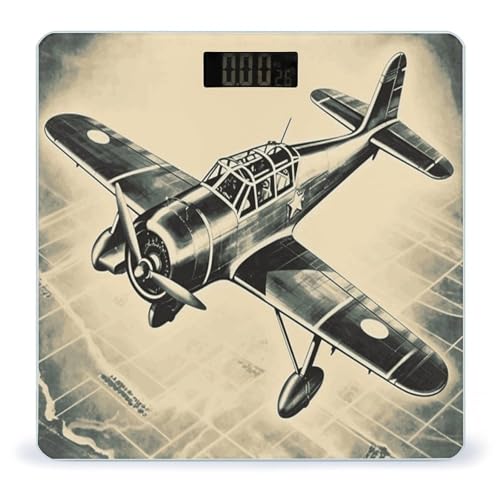 Báscula Digital Retro Avión para Baño Peso Corporal Precisa miniatura 1
