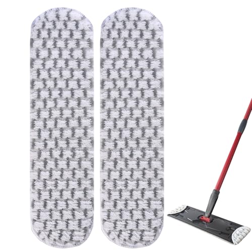 YANGYUQI 2 Stück für Vileda H2PrO Ersatzbezug, Mikrofaser Bezug für Vileda H2PrO Flat Mop Bodenwischer, für alle Hartböden, Waschbar & Wiederverwendbar (Entfernt Hartnäckigen Schmutz)