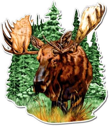 Moose - 3" Vinyl Sticker - for Car Laptop I-Pad Phone Helmet Hard Hat - Waterproof Decal