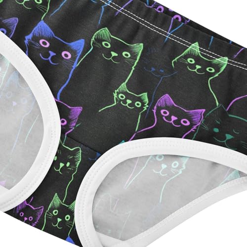 Wusikd Black Cat Girls' Underwear Cotton Galaxy Girls Briefs Soft Toddler Underwear 2T4