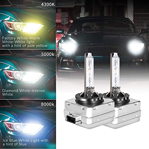 D1S/ D1R 6000K Xenon Hid Replacement Bulb White Metal Stents Base 12V Car Headlight Lamps Head Lights 35W 1Pair (D1S/D1R) #TOP1