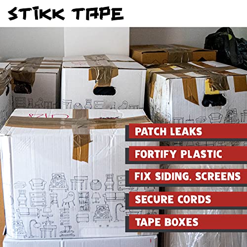 Image of STIKK Duct Tape - Red Duck Tape - 3 inch x 25 Yards - Heavy Duty Tape for Repairs, Household Projects - for Commercial HVAC and Construction - Effective Heavy Duty Waterproof Duct Tape (Pack of 3)