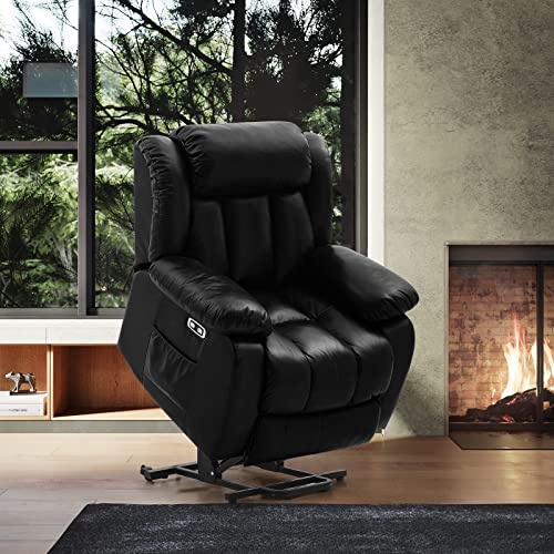 Cooldex Power Lift Chairs With Heat And Massage, Lay Flat, Stand And Lift Assist For The Elderly, Dual Motors Chair With Cup Holders, Usb Ports And Side Pockets (Black) #TOP5