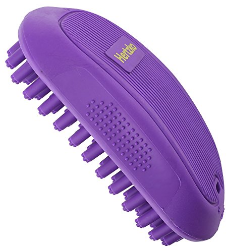 Hertzko-Pet-Bath-Massage-Brush-Dog-Bath-Brush-Scrubber-for-Shampooing-and-Massaging-Dogs-Cats-Small-Animals-ShortLong-Hair-Rubber-Curry-Brush-Dog-Removes-Loose-Shed-Fur-No-Handle