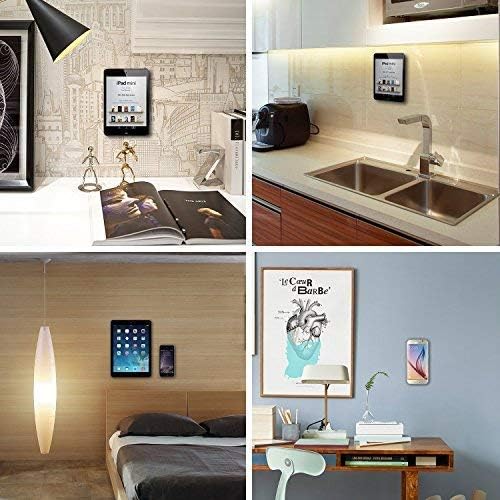 Miniatura 5 de Soportes magnéticos para teléfono, paquete de 2 con adhesivo 3M. Soporte plano negro para teléfono celular para tablero de automóvil, camión, pared,