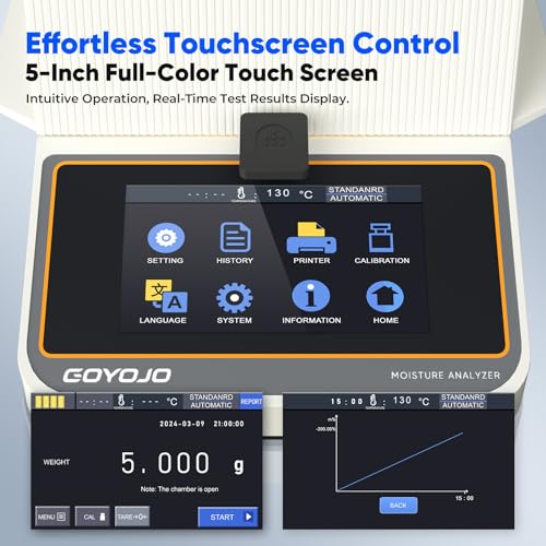 Portable Halogen Moisture Meter with 110g-10mg Precision | Fast Heating & Drying (40-160°c) | Ideal for Quick Moisture Testing in Food, Plants, and Building Materials Lab Moisture Balance Analyzer
