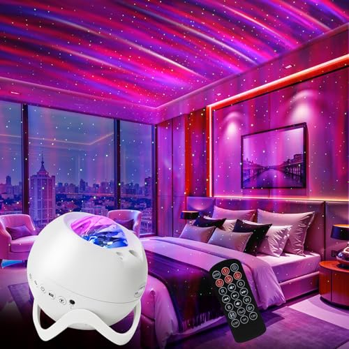 Projecteur d'étoiles, projecteur galaxie avec Bluetooth, télécommande, ciel étoilé panoramique à 360 degrés, 8 lumières nocturnes à bruit blanc pour la chambre, la fête, le home cinéma