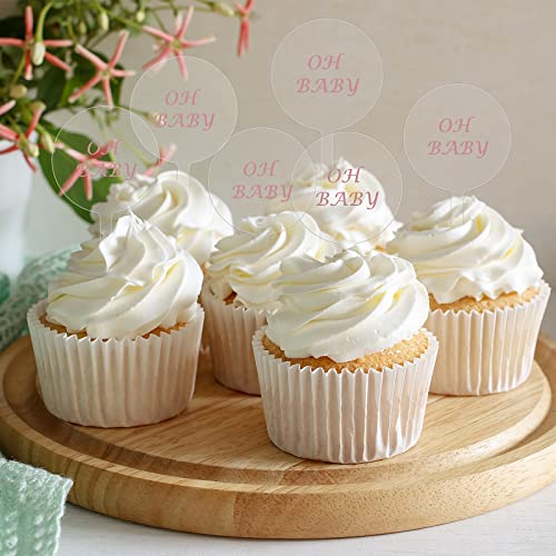 30 Pack 2 Inch Circle Acrylic Cupcake Toppers, Diy Clear Round Blank Cake Toppers Personalized Cupcake Toppers With Sticks For Birthday Party, Wedding, Engagement, Baby Shower Cake Decoration #TOP4