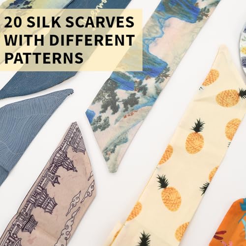 20 Pcs Bag Scarf, Purse Scarf For Handbags, Silk Neck Scarves For Purse Bags, Handbag Handle Ribbon, Stylish & Versatile Accessory3