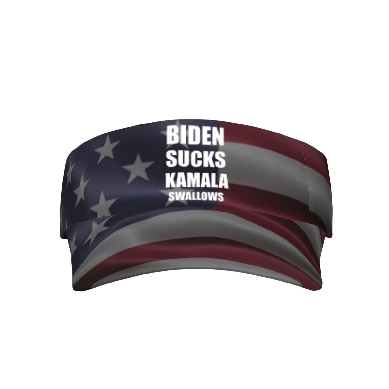 Biden Sucks Kamala Swallows Anti Joe Biden Anti-Democrat Visor Hats Novelty Adjustable Sport Sun Visor Cap Empty Top Baseball Hat for Men and Women Black